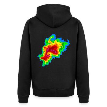 Joplin Superzelle, Tornado, Radar, Sturmjäger - Unisex Premium Bio Zip Hoodie - Schwarz - Hinten - Nico (187cm)