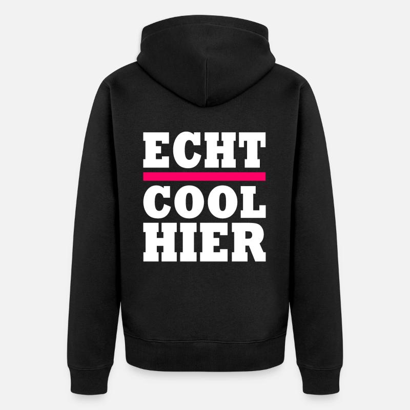Echt cool hier - Unisex Premium Bio Zip Hoodie - Schwarz
