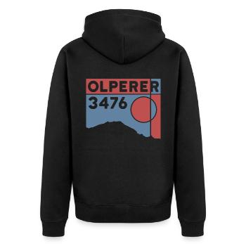 Randonnée de traversée du pont de l’arête nord d’Olperer - Veste à capuche bio Premium Unisexe - noir - Dos - Nico (187cm)