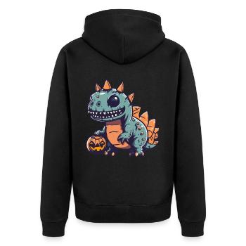 Dinosaure stégosaure Halloween Zombie - Veste à capuche bio Premium Unisexe - noir - Dos - Nico (187cm)