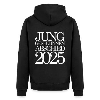 Enterrement de vie de jeune fille 2025 Enterrement de vie de jeune fille - Veste à capuche bio Premium Unisexe - noir - Dos - Nico (187cm)
