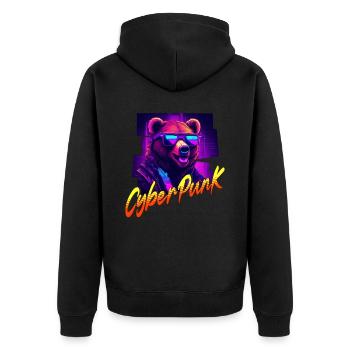 Ours Cyberpunk - Veste à capuche bio Premium Unisexe - noir - Dos - Nico (187cm)