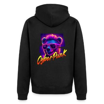 Ours Cyberpunk - Veste à capuche bio Premium Unisexe - noir - Dos - Nico (187cm)