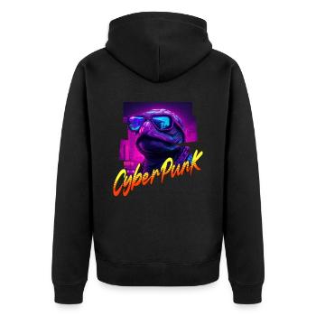 Tortue Cyberpunk - Veste à capuche bio Premium Unisexe - noir - Dos - Nico (187cm)