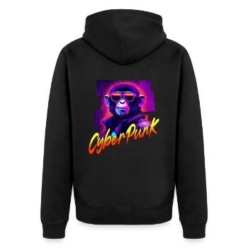 Singe Cyberpunk - Veste à capuche bio Premium Unisexe - noir - Dos - Nico (187cm)