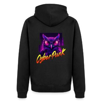 Hibou Cyberpunk - Veste à capuche bio Premium Unisexe - noir - Dos - Nico (187cm)