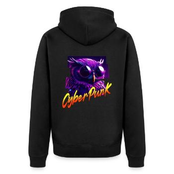 Hibou Cyberpunk - Veste à capuche bio Premium Unisexe - noir - Dos - Nico (187cm)