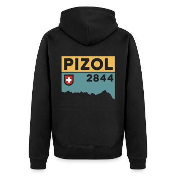 Pizol Bad Ragaz 5 Lacs Randonnée Randonnée Suisse - Veste à capuche bio Premium Unisexe - noir - Dos - Nico (187cm)