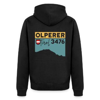 Randonnée de traversée du pont de l’arête nord d’Olperer - Veste à capuche bio Premium Unisexe - noir - Dos - Nico (187cm)