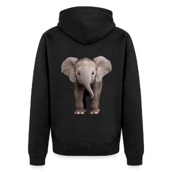 Baby Elephant Elefant - Unisex Premium Bio Zip Hoodie - Schwarz - Hinten - Nico (187cm)