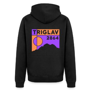 Triglav Triglau Hiking Ascent Kranjska Gora - Unisex Premium Organic Zip Hoodie - black - Back - Nico (187cm)