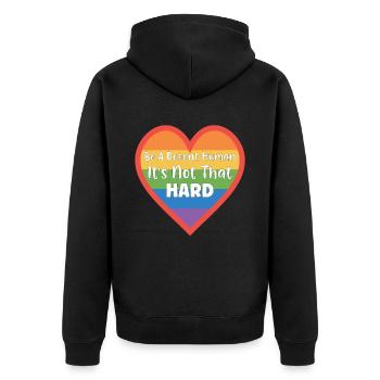 Retro Sei ein anständiger Mensch, es ist nicht so schwer LGBT - Unisex Premium Bio Zip Hoodie - Schwarz - Hinten - Nico (187cm)