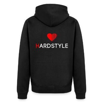 Hardstyle - Rawstyle - Hardstyler Gift merch - Unisex Premium Organic Zip Hoodie - black - Back - Nico (187cm)