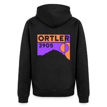 Ortler ascent, hike, ski tour, Solda, Italy - Unisex Premium Organic Zip Hoodie - black - Back - Nico (187cm)