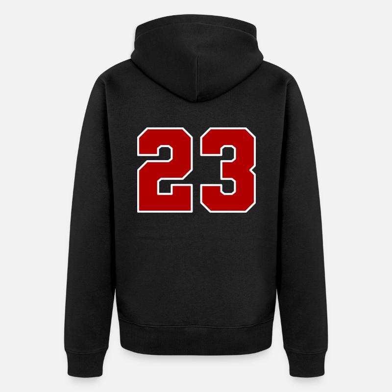 23 Nummer Dreiundzwanzig - Unisex Premium Bio Zip Hoodie - Schwarz