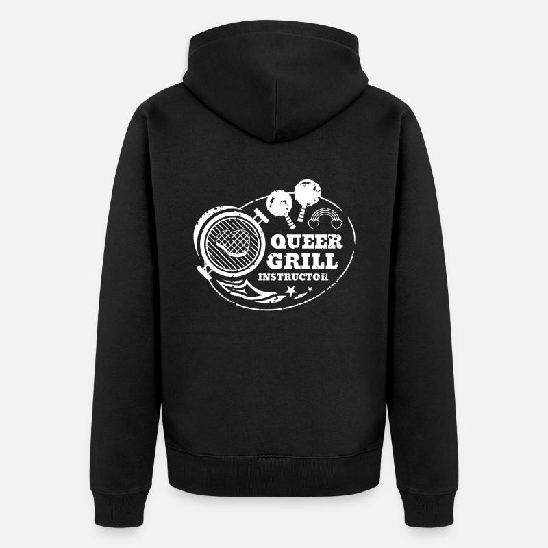 Queer Grill Instructor Shirt - Unisex Premium Bio Zip Hoodie - Schwarz