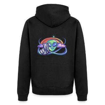 Vêtements extraterrestres - Veste à capuche bio Premium Unisexe - noir - Dos - Nico (187cm)