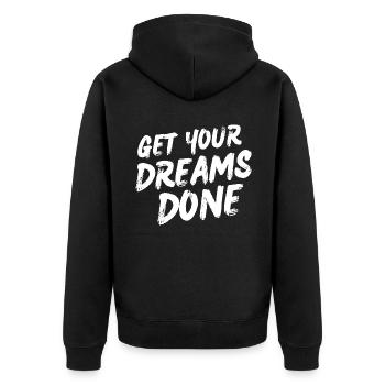 Réalisez vos rêves - Motivation - Veste à capuche bio Premium Unisexe - noir - Dos - Nico (187cm)