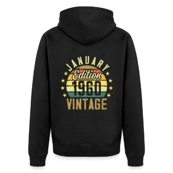 Légendes Sont Nés En Janvier 1960 - Janvier 1960 - Veste à capuche bio Premium Unisexe - noir - Dos - Nico (187cm)