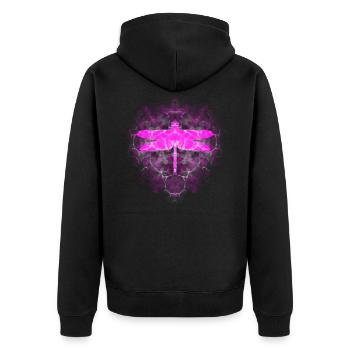 Dragonfly - Unisex Premium Organic Zip Hoodie - black - Back - Nico (187cm)
