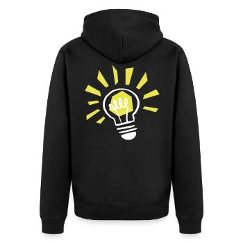 Ampoules lumineuses / light bulb shining - Veste à capuche bio Premium Unisexe - noir - Dos - Nico (187cm)