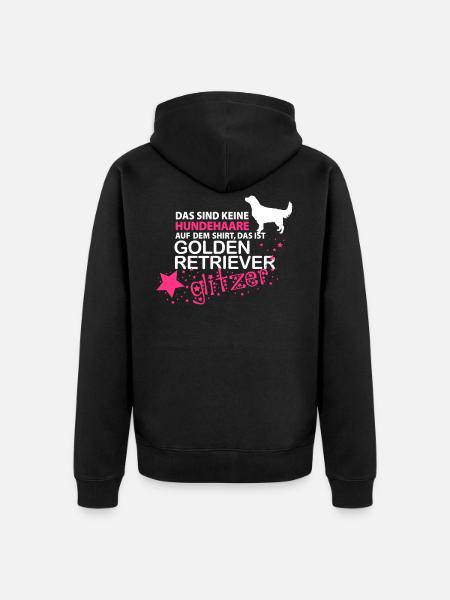 Golden Retriever Glitzer - Unisex Premium Bio Zip Hoodie - Schwarz