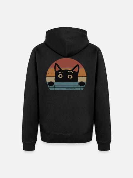 Lustige Katzen - Unisex Premium Bio Zip Hoodie - Schwarz