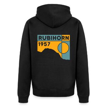 Rubihorn Hiking Mountain Climbing North Face Souvenir - Unisex Premium Organic Zip Hoodie - black - Back - Nico (187cm)