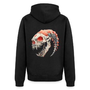 Alien Skull Horror - Unisex Premium Organic Zip Hoodie - black - Back - Nico (187cm)