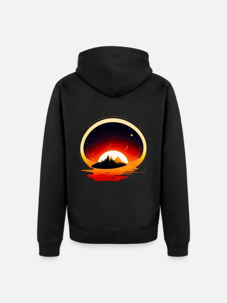 Space View / Mars - Unisex Premium Organic Zip Hoodie - black