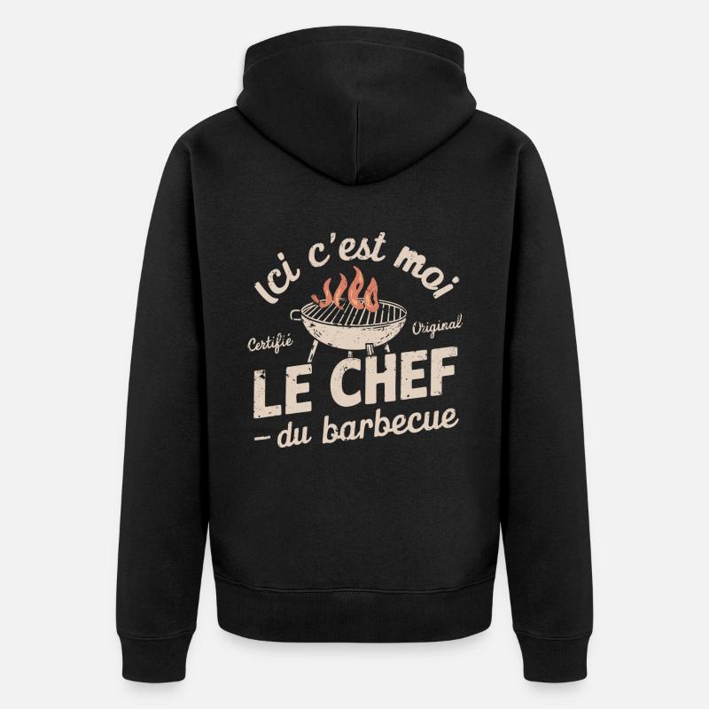 Le Chef du Barbecue - Veste à capuche bio Premium Unisexe - noir