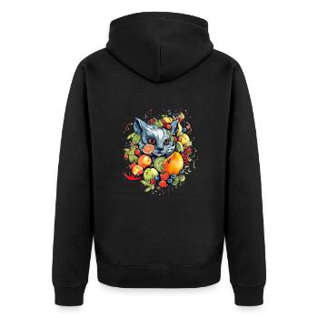 Tigri dans les fruits - Veste à capuche bio Premium Unisexe - noir - Dos - Nico (187cm)