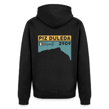 Piz Duleda Hike Ascent Hiking Dolomites - Unisex Premium Organic Zip Hoodie - black - Back - Nico (187cm)