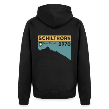 Schilthorn Randonnée Randonnée Ski Oberland bernois - Veste à capuche bio Premium Unisexe - noir - Dos - Nico (187cm)