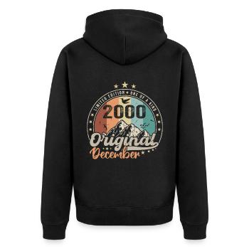 December 2000 Birthday Gift - December 2000 - Unisex Premium Organic Zip Hoodie - black - Back - Nico (187cm)