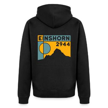 Einshorn Ski Tour Randonnée En Montagne Randonnée Souvenir - Veste à capuche bio Premium Unisexe - noir - Dos - Nico (187cm)