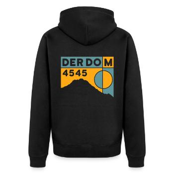 Der Dom Berg Wandern Bergtour Hochtour Souvenir - Unisex Premium Bio Zip Hoodie - Schwarz - Hinten - Nico (187cm)