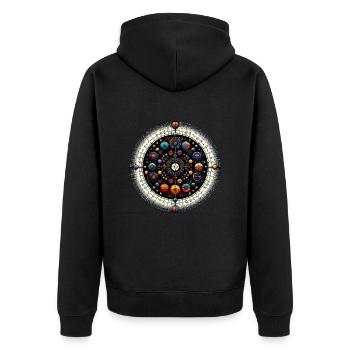 Mystic Zodiac Celestial Sphere - Unisex Premium Organic Zip Hoodie - black - Back - Nico (187cm)