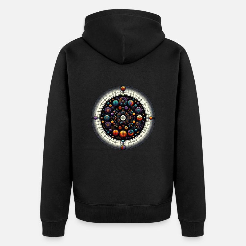 Zodiaque mystique Sphère céleste - Veste à capuche bio Premium Unisexe - noir