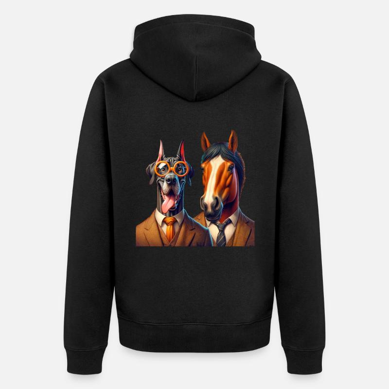 Dapper Duo Elegance - Veste à capuche bio Premium Unisexe - noir