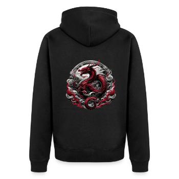 Majesté mythique du dragon - Veste à capuche bio Premium Unisexe - noir - Dos - Nico (187cm)