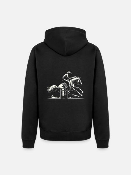 Barrel-Racing-Dynamik - Unisex Premium Bio Zip Hoodie - Schwarz