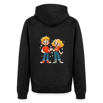 Modern Love Sparkle - Unisex Premium Organic Zip Hoodie - black - Back - Nico (187cm)
