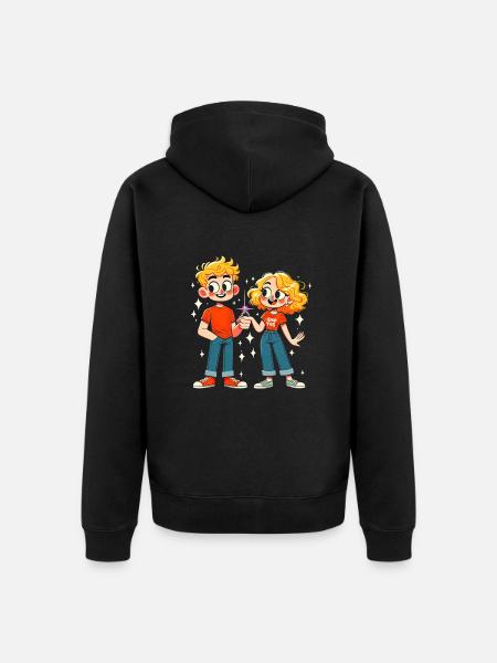 Modern Love Sparkle - Unisex Premium Organic Zip Hoodie - black