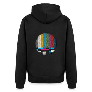 Retro Screen Vibes - Unisex Premium Organic Zip Hoodie - black - Back - Nico (187cm)