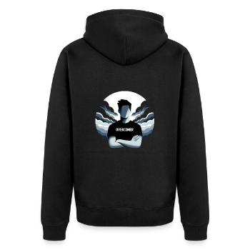 T-shirt Overcomer Spirit - Veste à capuche bio Premium Unisexe - noir - Dos - Nico (187cm)