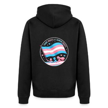 Hommage aux droits des trans - Veste à capuche bio Premium Unisexe - noir - Dos - Nico (187cm)