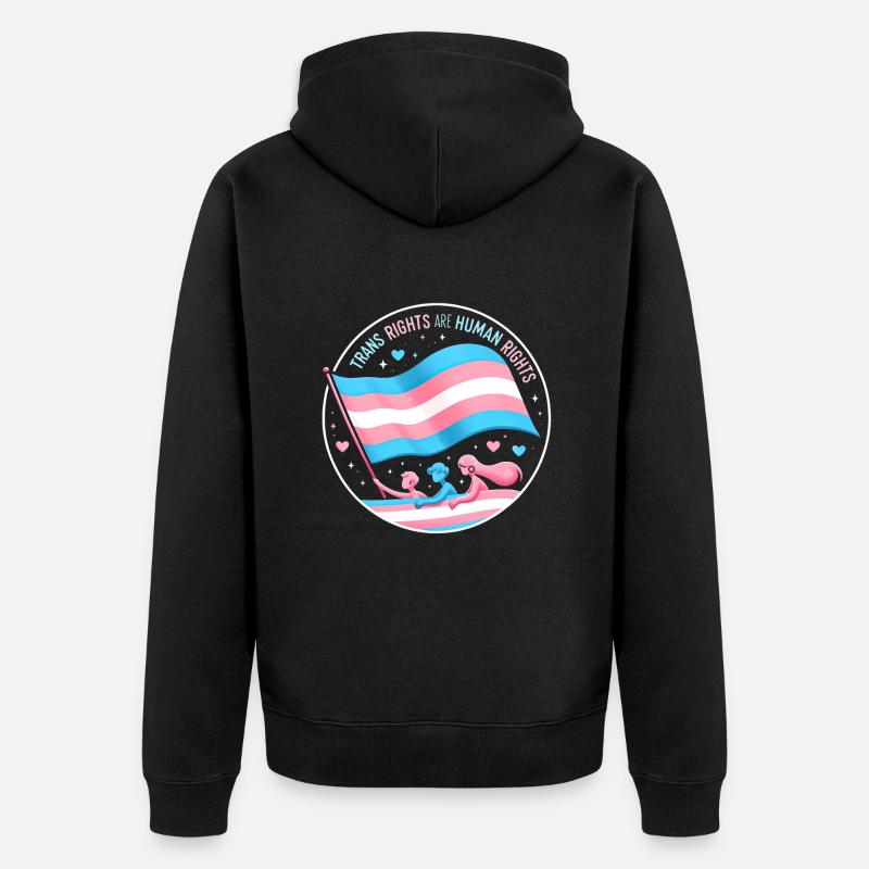 Tribut an Trans-Rechte - Unisex Premium Bio Zip Hoodie - Schwarz