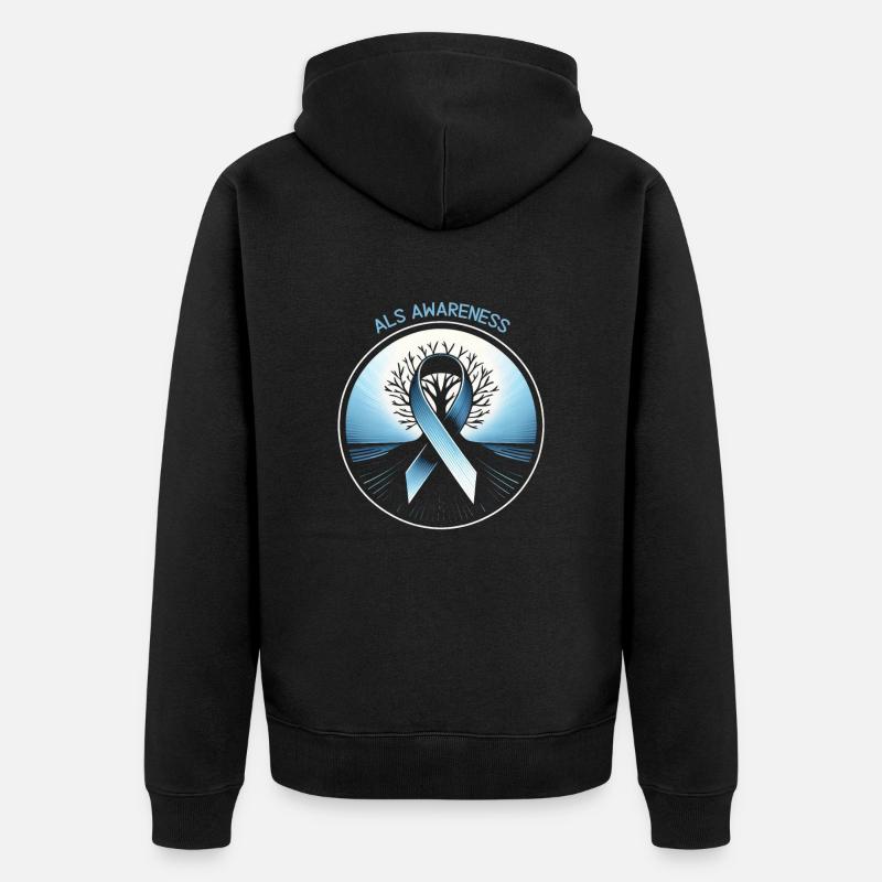 ALS-Band Hoffnung - Unisex Premium Bio Zip Hoodie - Schwarz