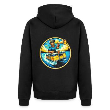 Capitaine nautique Joy - Veste à capuche bio Premium Unisexe - noir - Dos - Nico (187cm)